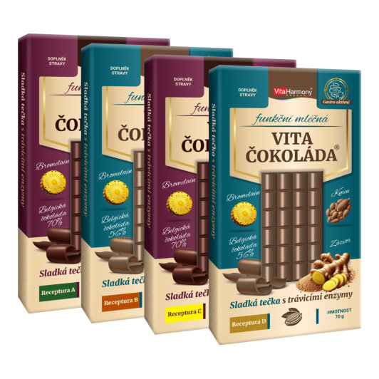Funkční VitaČokoláda® -4 druhy za zvýhodněnou cenu