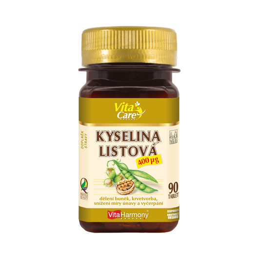 Kyselina listová 400 μg  (90 tbl.) - sleva -10%
