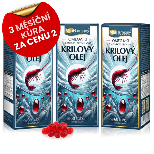 Krilový olej 1200 mg (Omega 3), 60 tob. -3 měsíční kůra za cenu 2 měsíční