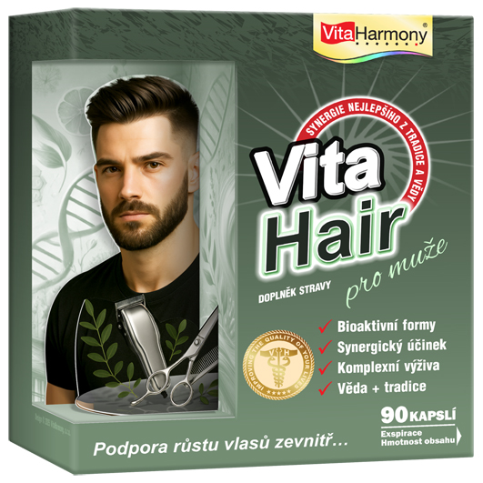 VitaHair pro muže - 90 cps. +CureTouch® - Arganový pleťový olej - 100 ml za 1 Kč