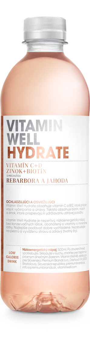 Premiumbrands Vitamin Well Hydrate Rebarbora a jahoda - 500 ml