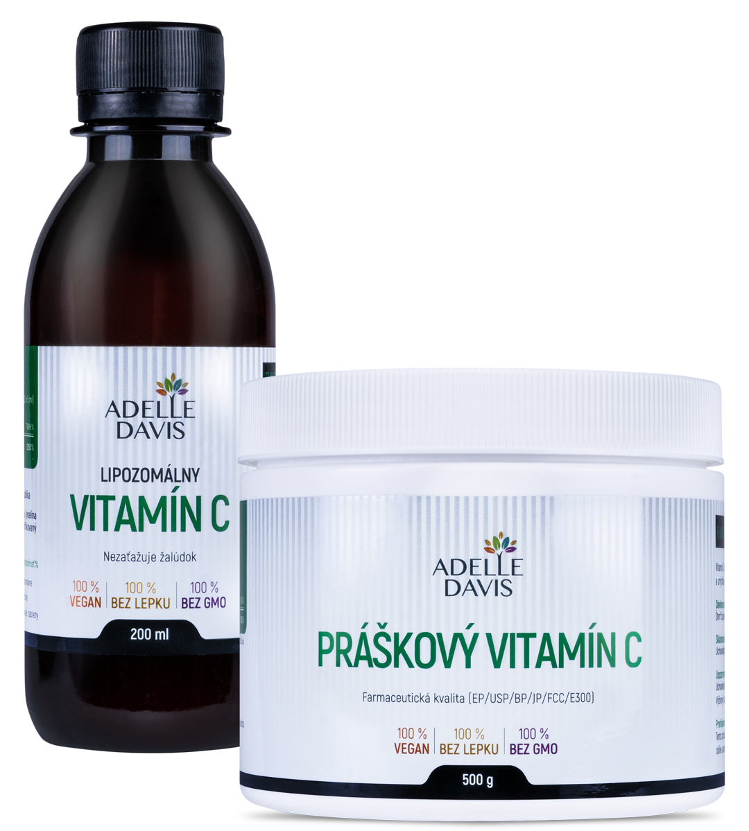 Adelle Davis - Lipozomálny vitamín C, 200 ml + Práškový vitamín C, 500 g