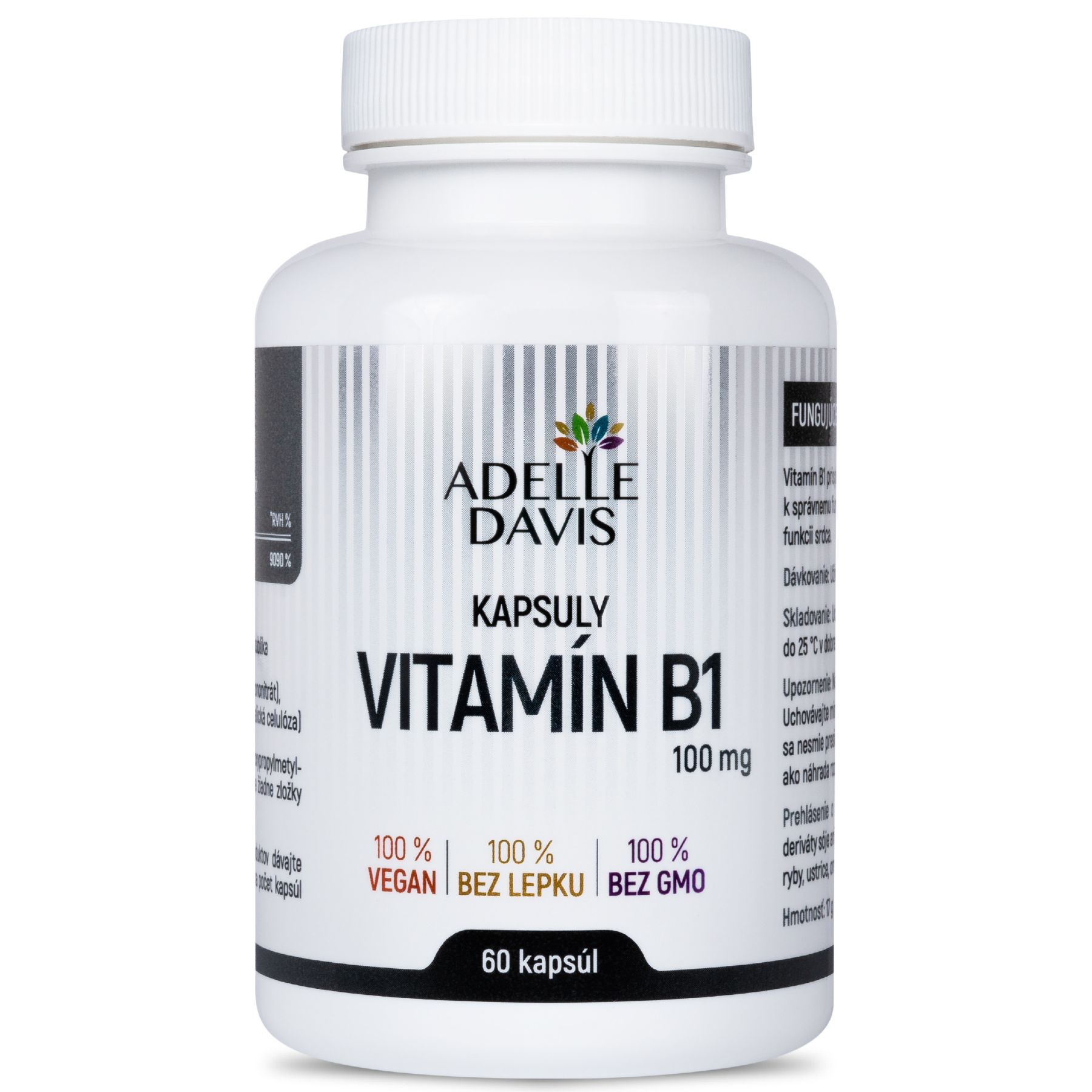 E-shop Adelle Davis - Vitamín B1 100 mg, 60 kapsúl