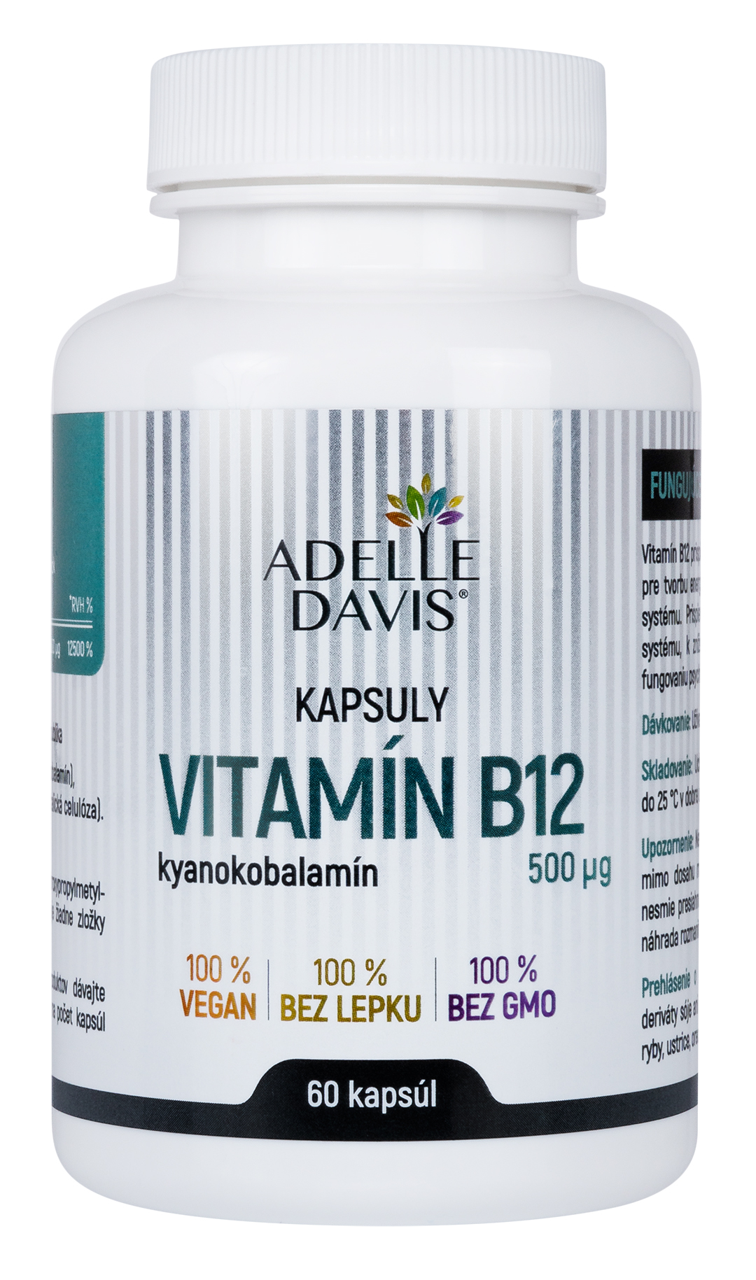 E-shop Adelle Davis - Vitamín B12 500 mcg, 60 kapsúl
