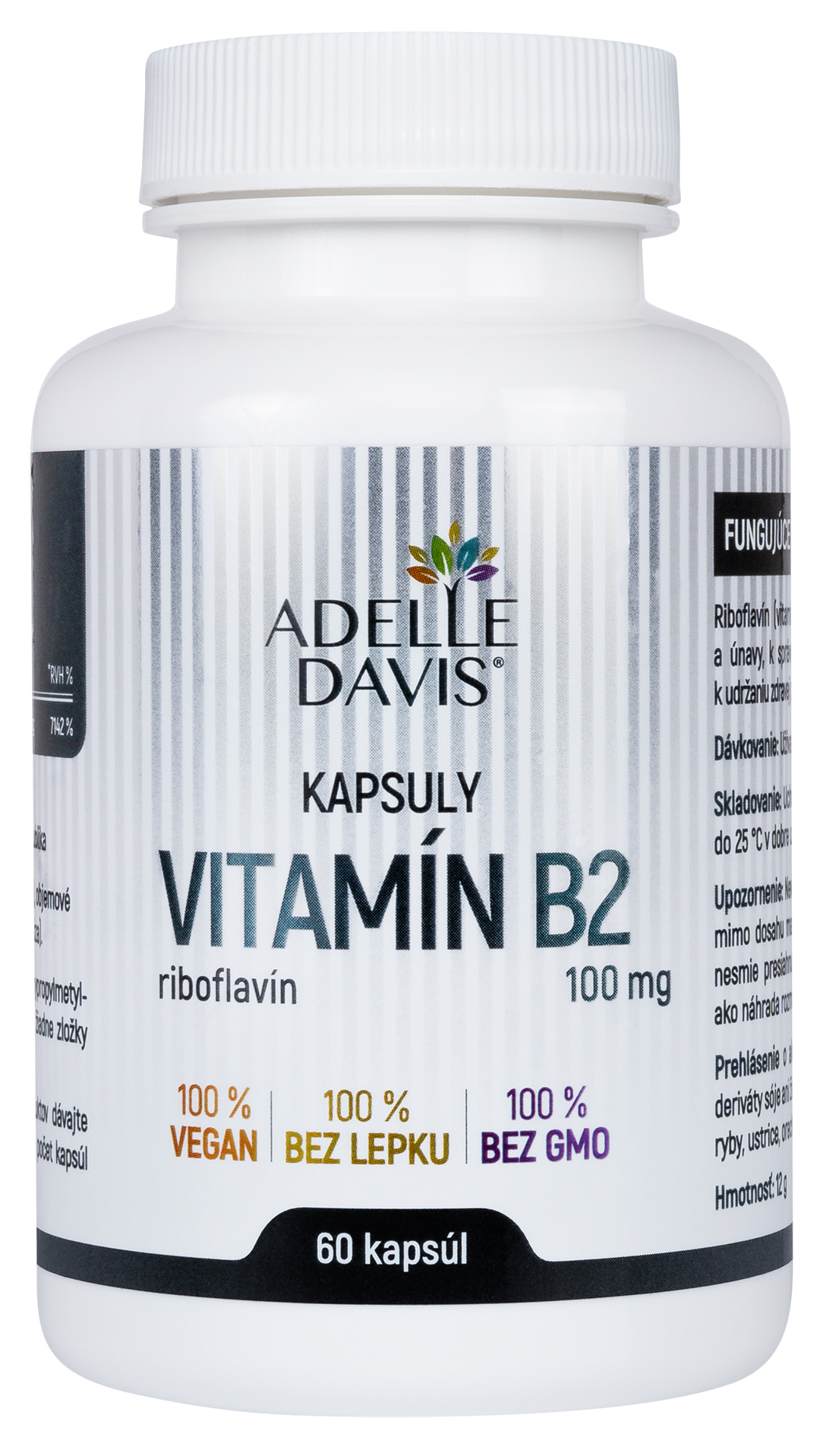 E-shop Adelle Davis - Vitamín B2 100 mg, 60 kapsúl