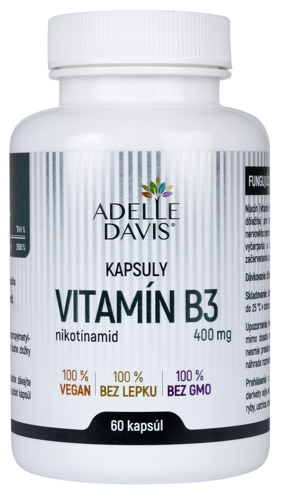 Adelle Davis - Vitamín B3 (Niacínamid) 400 mg, 60 kapsúl