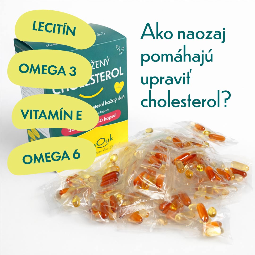 Ako ovplyvňujú cholesterol Omega-3, Omega-6, Lecitín a vitamín E?