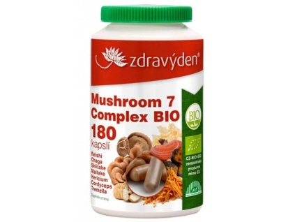 Mushroom 7 Complex BIO 180kapslí, adaptogen, energie, imunita