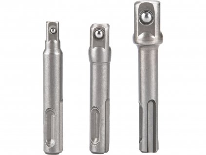 adaptéry sada 3ks z SDS PLUS na čtyřhran, 1/4'-3/8'-1/2', CrV