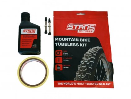 STAN´S NO TUBES MTB Sada pre bezdušové pneumatiky - tmel 200ml, vložka 27mm, 44mm ventilka (2ks)