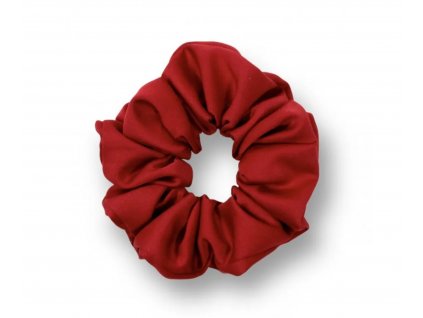 Saténová scrunchie gumička - Rudá matná