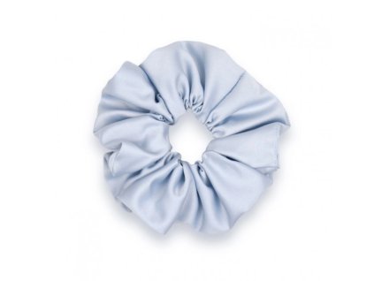 Saténová scrunchie gumička - Světle modrá matná