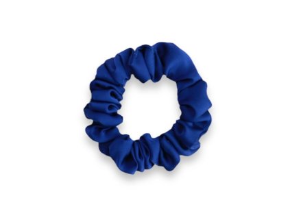 Úzká scrunchie gumička - Královsky modrá