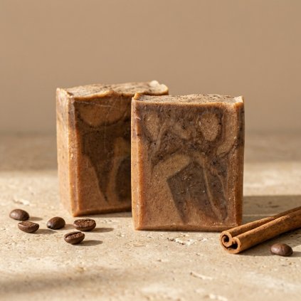 Peelingové mýdlo - káva & skořice
