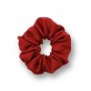Saténová scrunchie gumička - Rudá matná