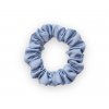 Úzká saténová scrunchie gumička - Modrošedá matná