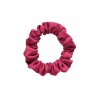 Úzká saténová scrunchie gumička - Viva magenta