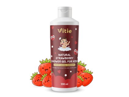Přírodní Dětský sprchový gel Jahoda, 200 ml, Vitie