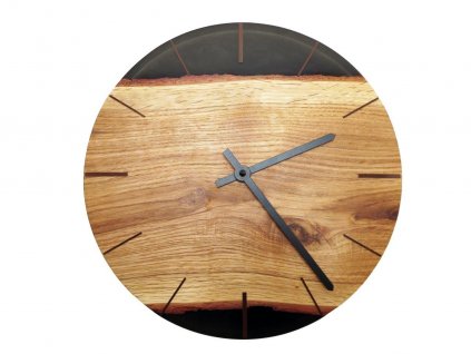 VitoResin 77301001 Black Oak  Hodiny z dubového dřeva a černé epoxidové pryskyřice