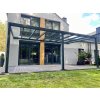 HLINÍKOVÁ PERGOLA SE SPÁDEM, BEZ PŘÍPRAVY PRO BOČNÍ STĚNY, ANTRACIT RAL7016