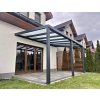 HLINÍKOVÁ PERGOLA SE SPÁDEM, BEZ PŘÍPRAVY PRO BOČNÍ STĚNY, ANTRACIT RAL7016