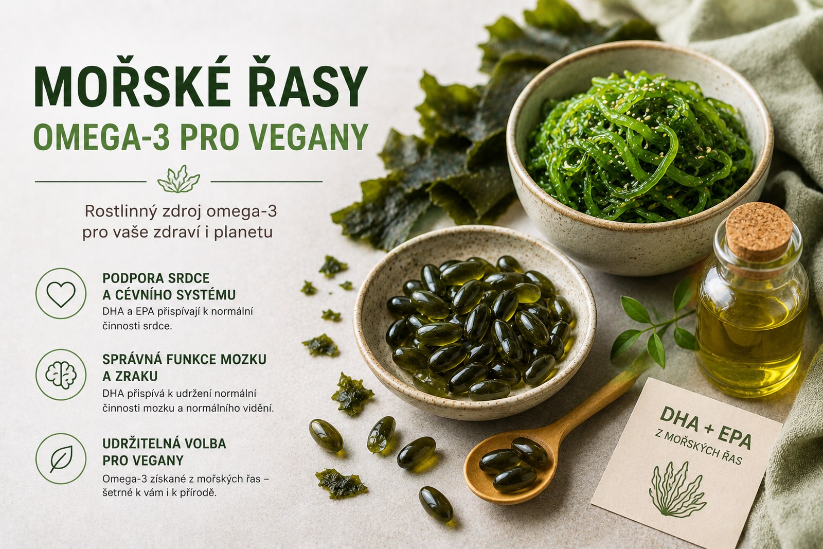 Mořské řasy - Omega3 pro vegany