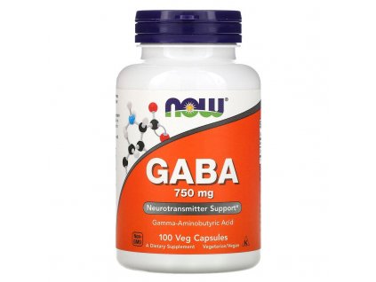 NOW Foods - GABA 750 mg, 100 veg kapslí