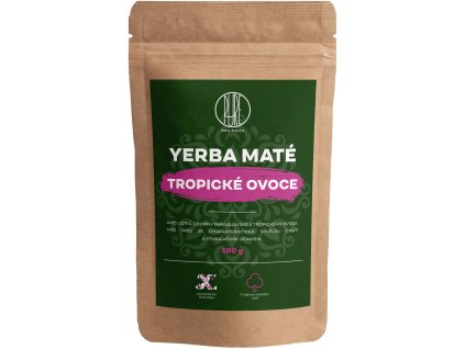 BrainMax Pure Yerba Maté, Tropické ovoce, 500 g