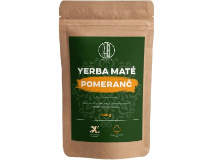 BrainMax Pure Yerba Maté, Pomeranč, 500 g