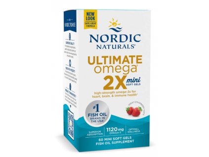 Nordic Naturals - Ultimate Omega 2xmini, 1120 mg jahoda - 60 softgelových kapslí