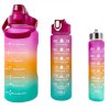 Motivační sportovní láhev 3v1, 2000 ml + 900 ml + 300 ml, různé barvy