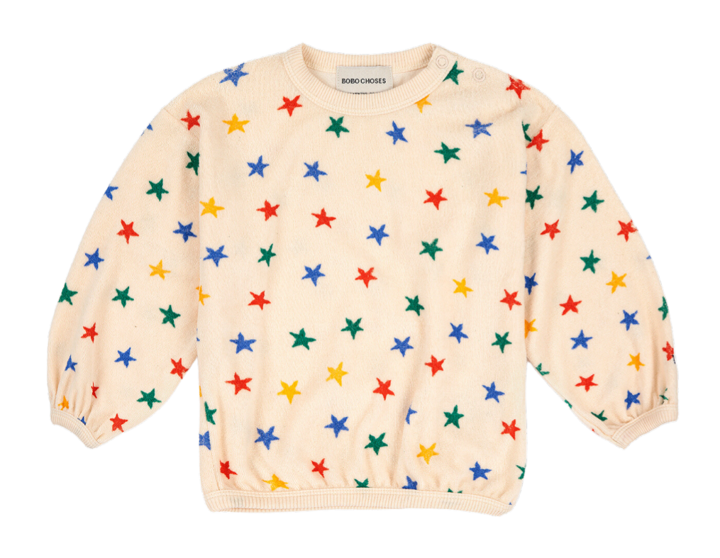 Bobo Choses mikina Multicolor Stars All Over Terry 6 měsíců (68 cm)