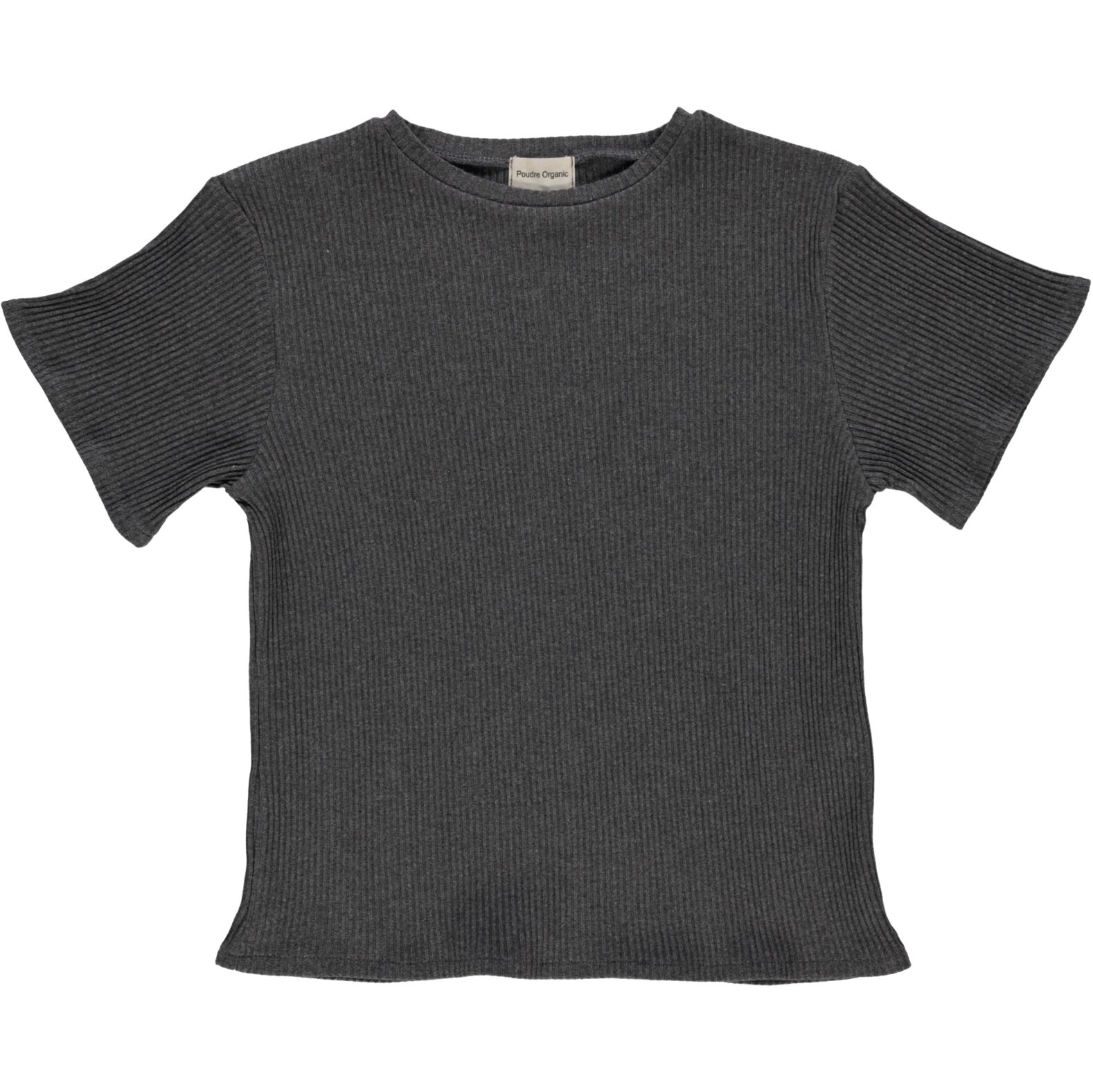 Poudre Organic vroubkované tričko z organic bavlny Orgeat antracit pro dospělé L