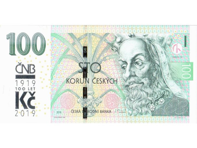 100 KORUN 2018 PW28 Prefix M UNC (A)