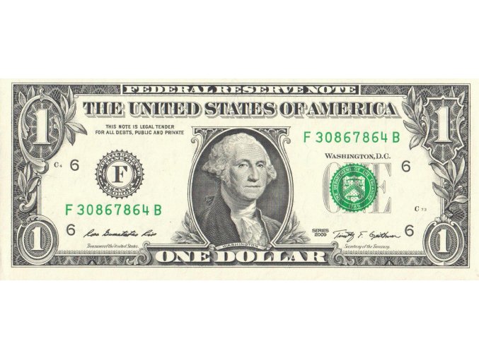 1 Dollar 2009 P530 Code Letters F Plate C UNC