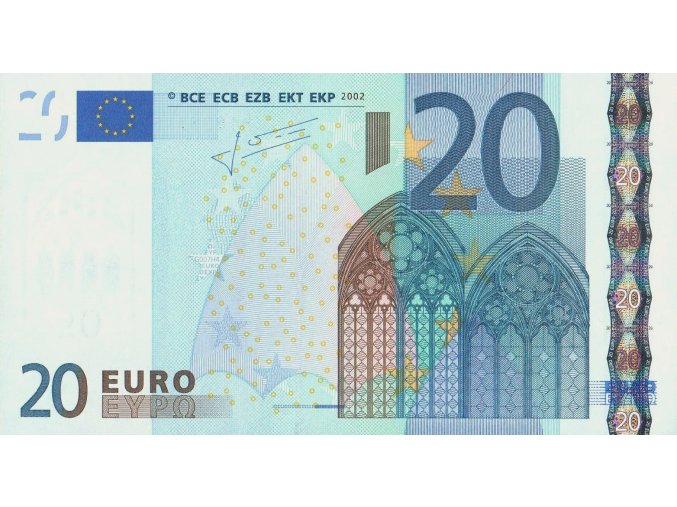 20 Euro 2002 P10p Series P Letter G UNC (A)
