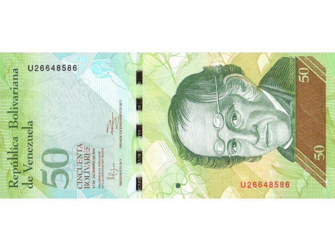 50 Bolívares 27.12.2012 P92g Prefix U UNC (A)