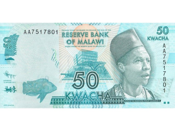 50 Kwacha 1.1. 2012 P58a Series AA UNC (A)