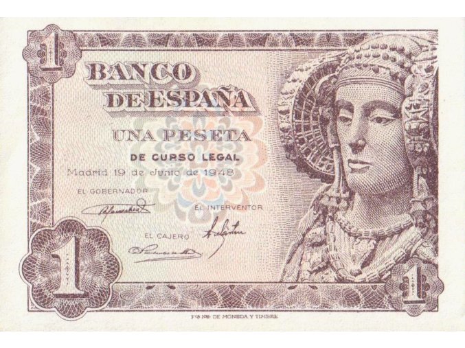 1 Peseta 1948 P135 Series L UNC (A)