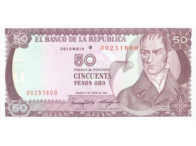 50 Pesos oro 1.1.1986 P425b UNC (A)