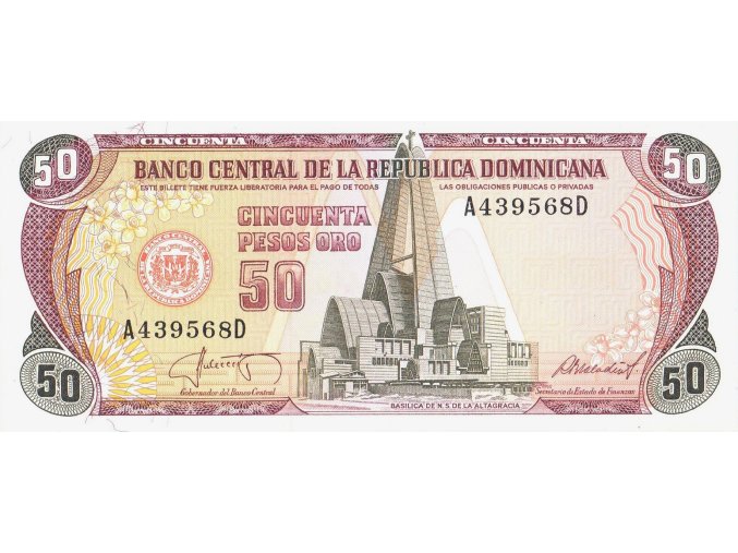 50 Pesos Oro 1987 P121b Series A UNC (A)