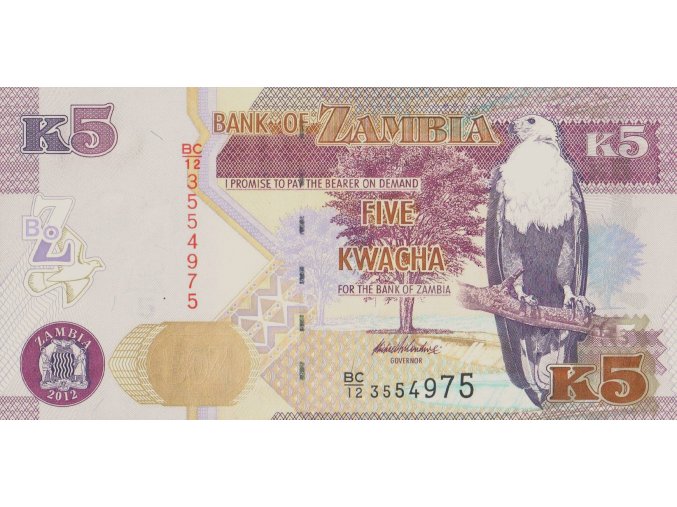 5 Kwacha 2012 P50a Series BC UNC (A)