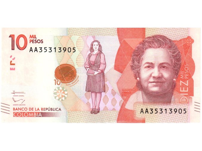 10.000 Pesos 19.8.2015 P460a Prefix AA UNC (A)