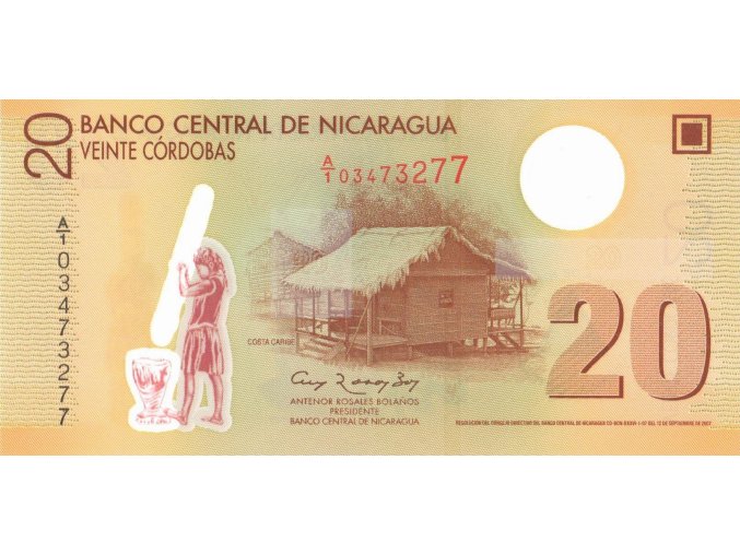 20 Córdobas 2007 P 202a Prefix A UNC (A)
