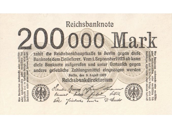 200 000 Mark 9.8.1923 P100 UNC (A)