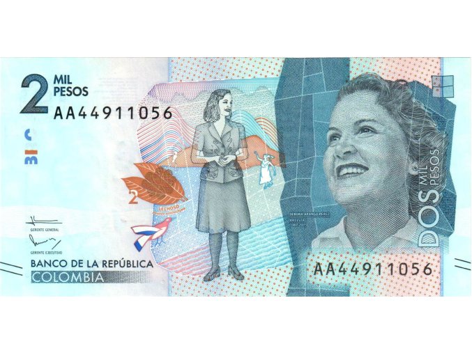 2000 Pesos 19.8.2015 P458a Prefix AA UNC (A)
