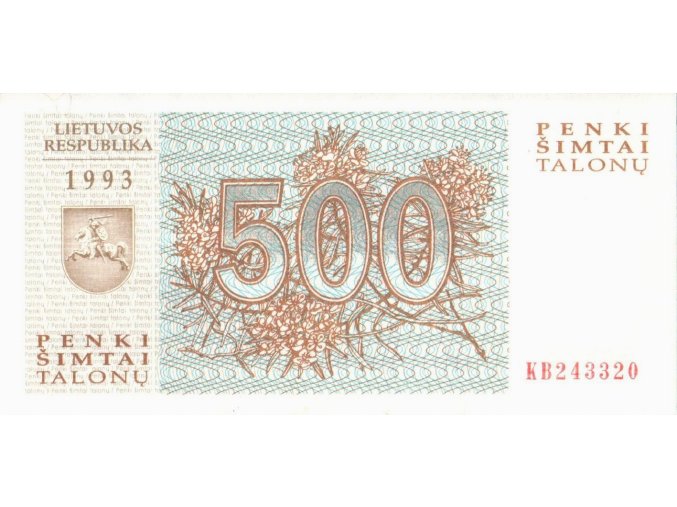 500 Talonas 1993 P46 Prefix KB UNC (A)
