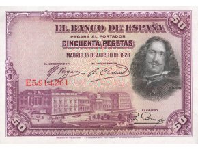 50 Pesetas 15.8. 1928 P75b Series E UNC (A)
