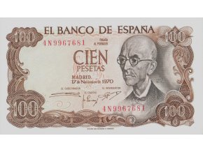 100 Pesetas 17.11.1970 P152 Series 4N UNC (A)