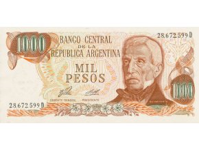 1000 Pesos 1976 1983 P304b(1) Series D UNC (A)